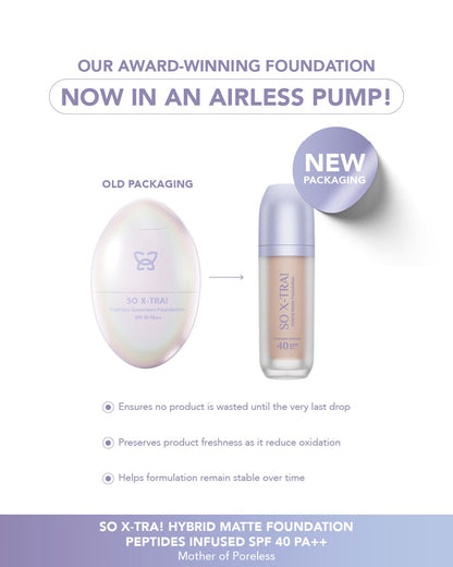 So X-TRA! Hybrid Matte Foundation Peptides Infused SPF 40 PA++